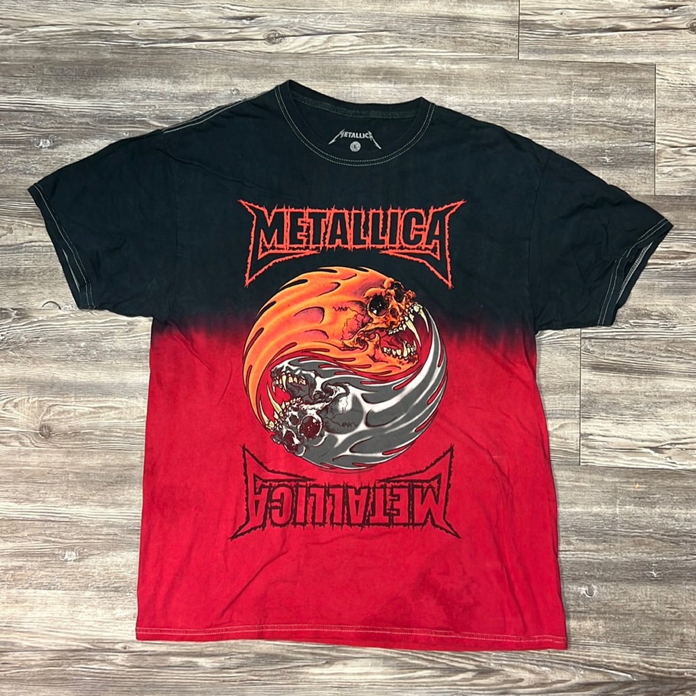 METALLICA  pusshead skull graphic Tie Dye T-Shirt Size Large